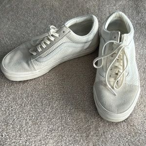White textured, old skool vans